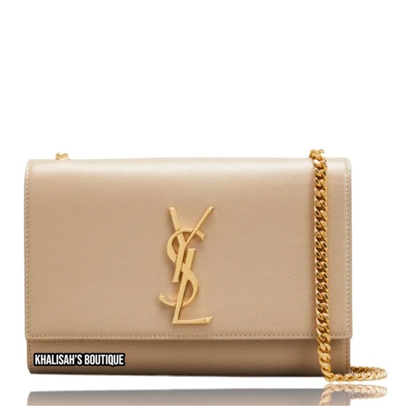 Authentic YSL Kate Saint Laurent Grain de Poudre Shoulder/Crossbody in beige - Picture 2 of 14